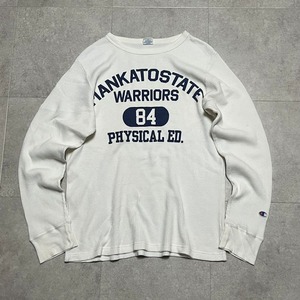 チャンピオン　80s 復刻　バータグ　サーマル　ロンT 白　アメカジ　ビンテージ