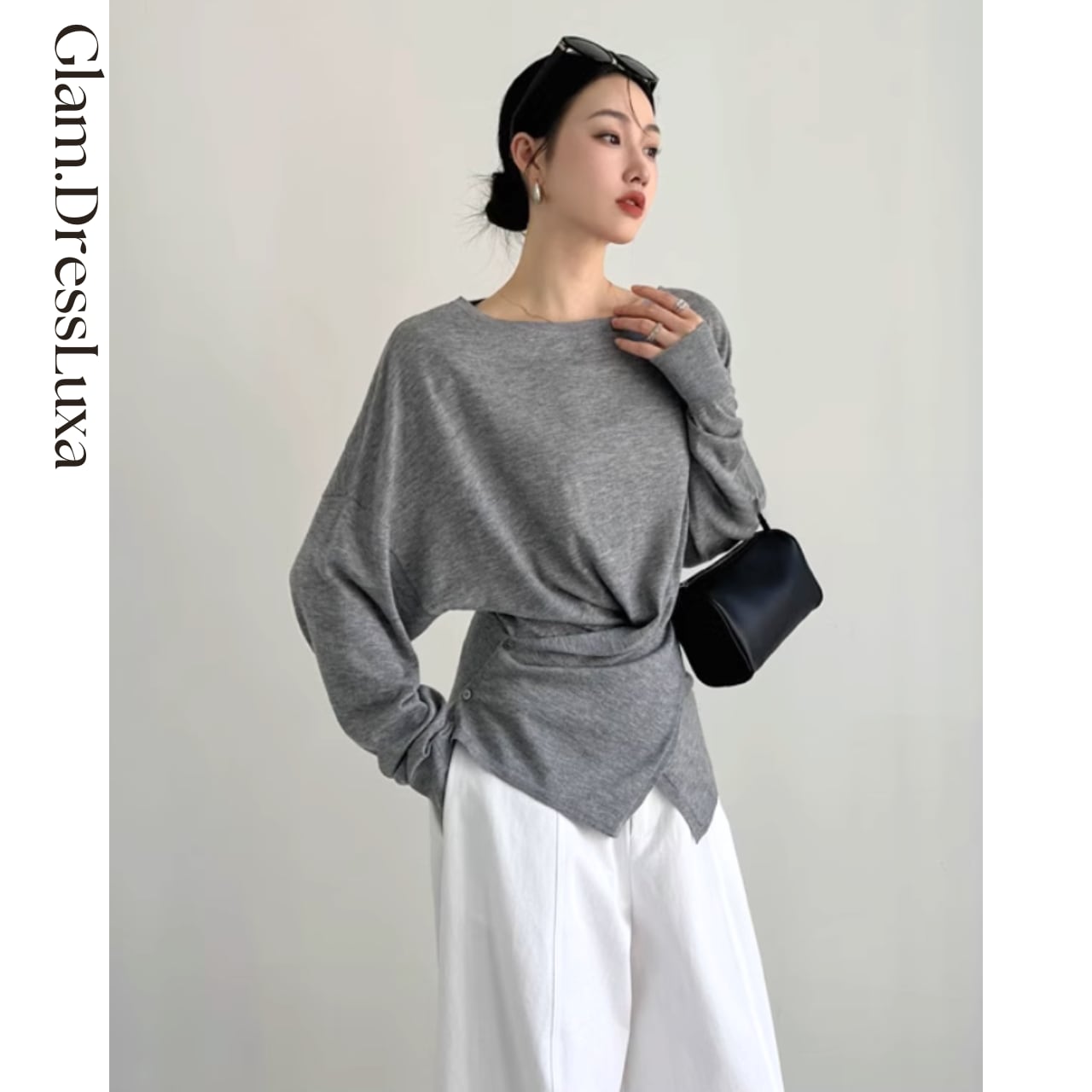 アシメ Waist Design Tops/2color_T1551