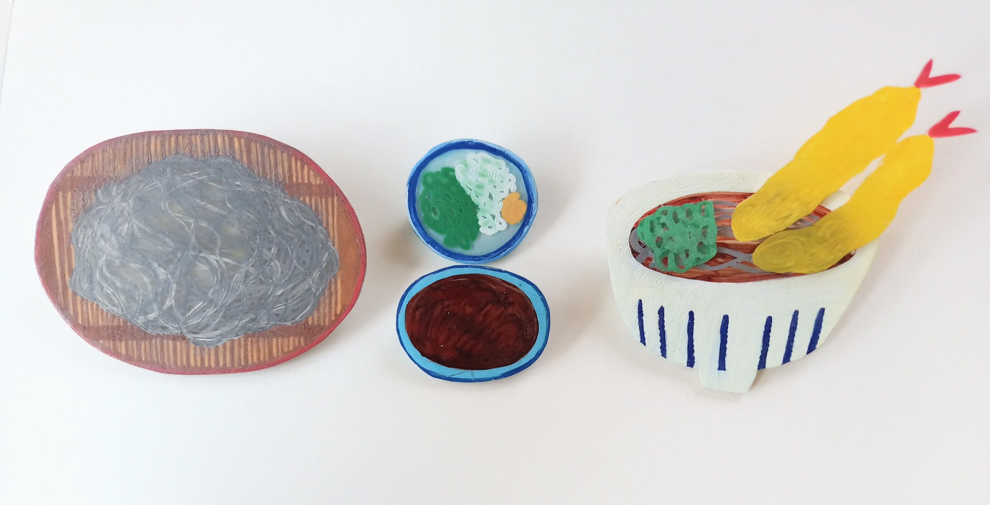 ヘンテコ ブローチ 「天ぷらそば」