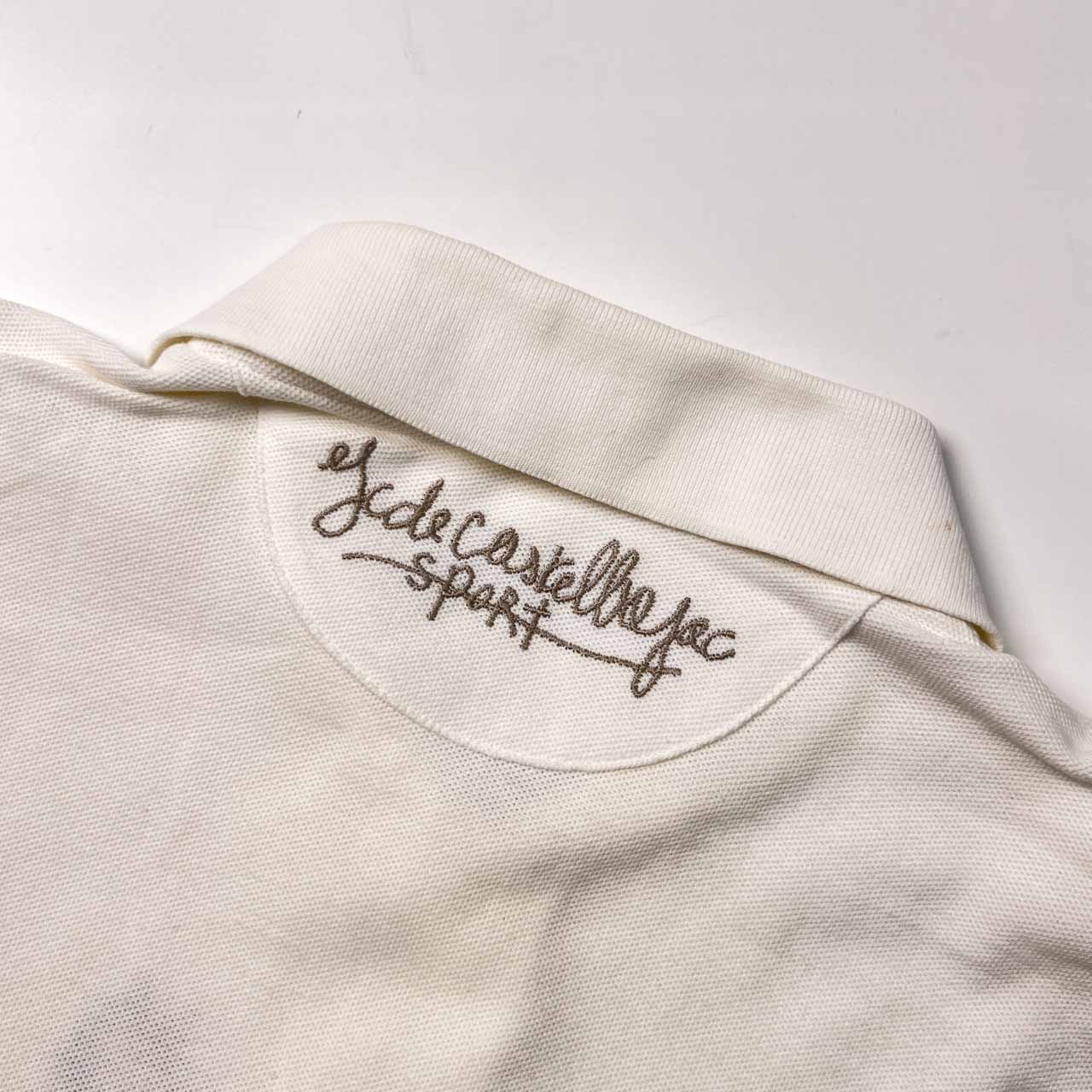 Jean Charles de Castelbajac Sport カステルバジャック スポーツ キャラデザイン 鹿の子 半袖 ポロシャツ 4/ホワイト メンズ ゴルフ