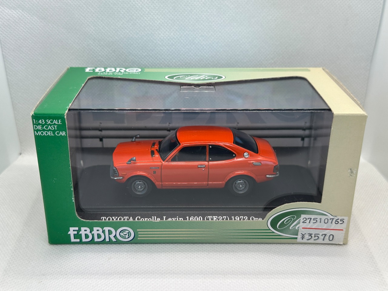 【エブロ】 1/43  トヨタ カローラ・レビン (TE27) オレンジ 買取品