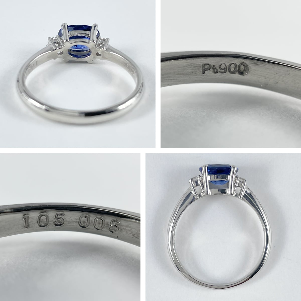Pt900 天然サファイア 1.05ct 天然ダイヤモンド 0.05ct リング