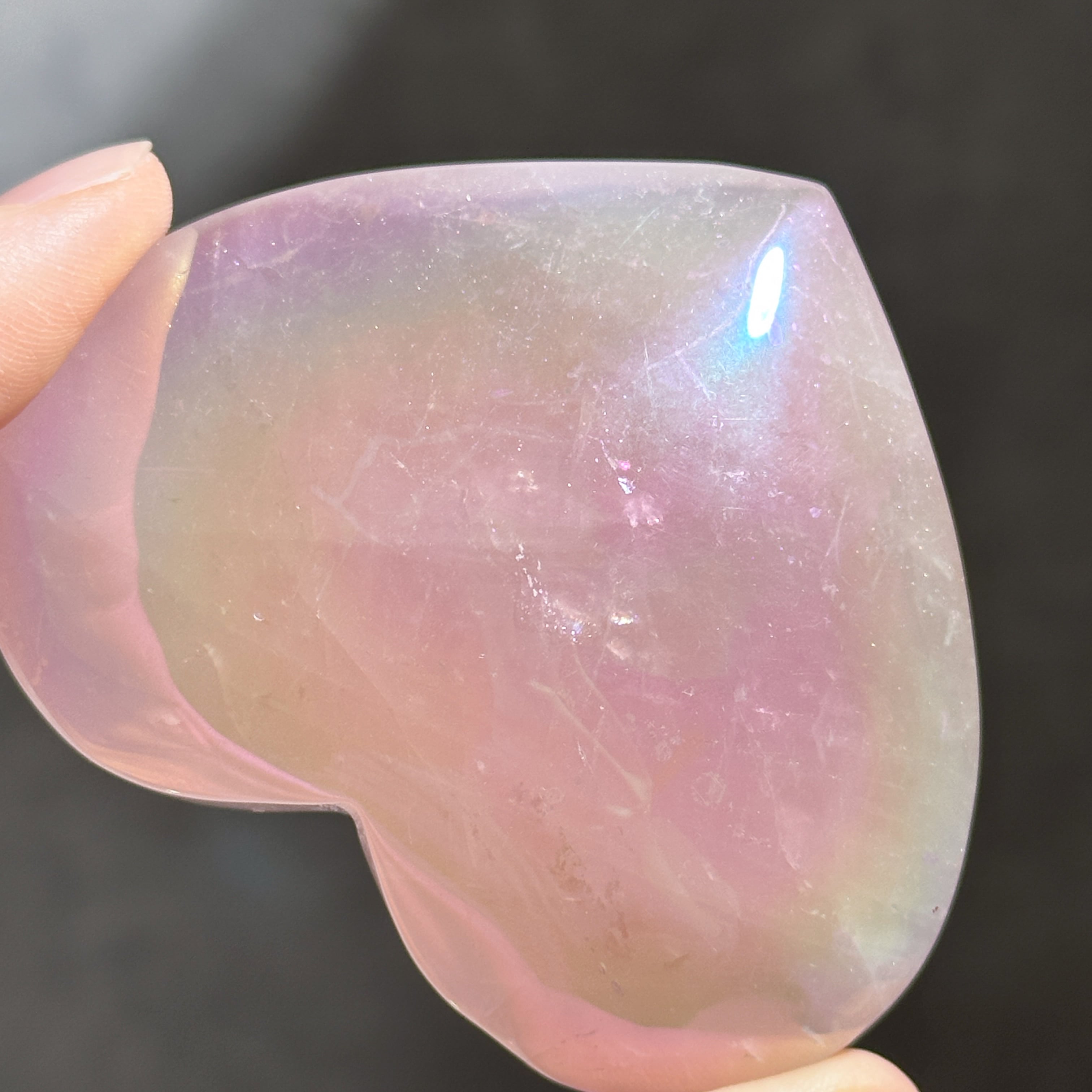 Big♡エンジェルオーラローズクォーツ ハート71♡ Angel Aura Rose