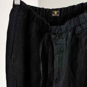 classic heavylinen easy widepants / black