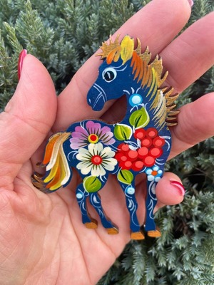 ペトリキフカ塗りのマグネット 2026/午年モデル　馬（Khomenko製作）