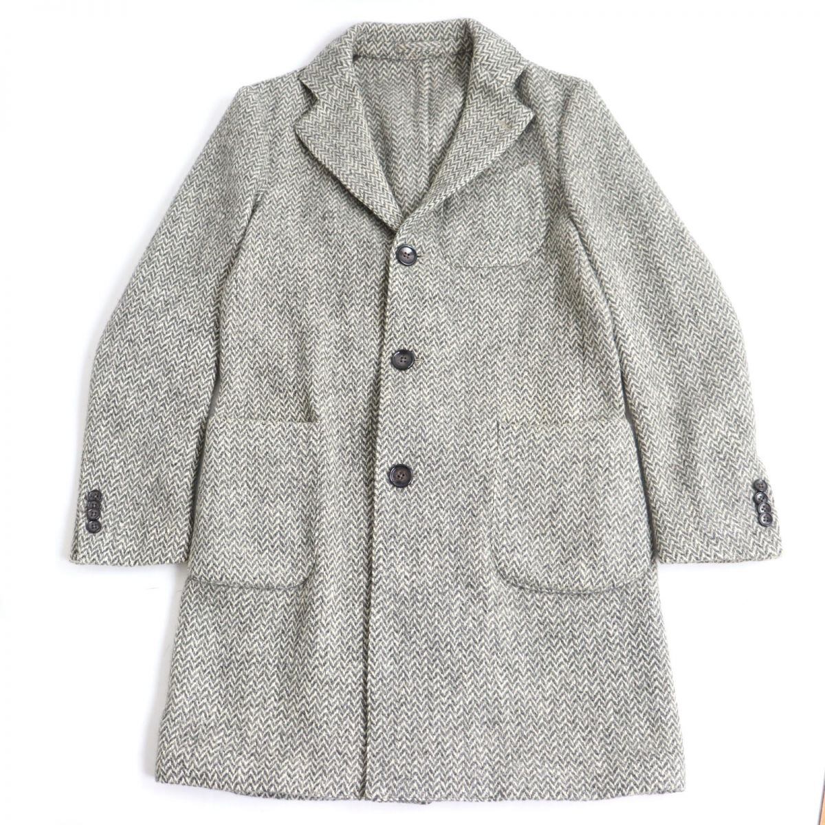 美品 LARDINI ラルディーニ ヘリンボーン チェスターコート