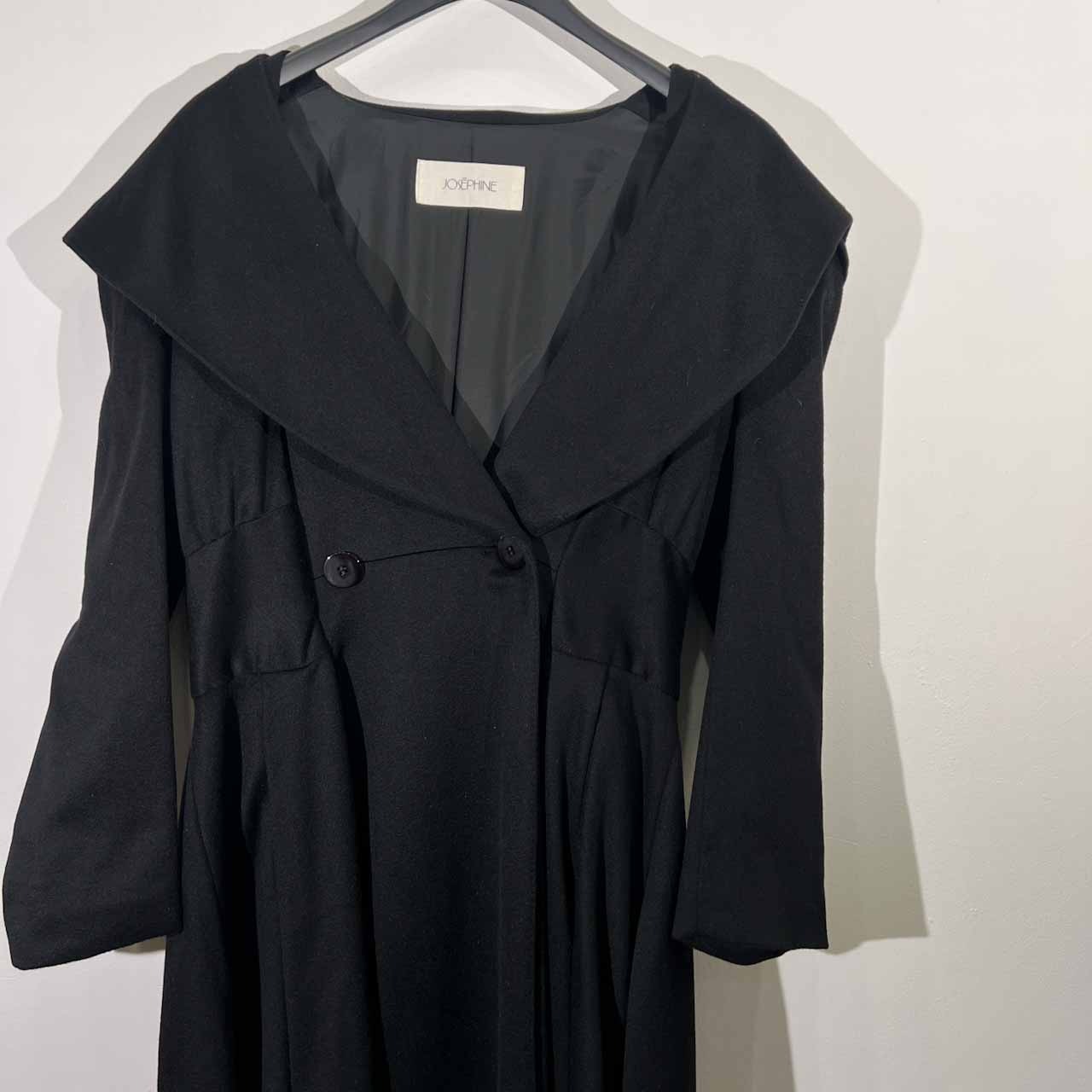 JOSEPHINE ジョセフィーヌ Loro Piana ロロピアーナ ショールカラー ロングコート 9/黒 ブラック レディース