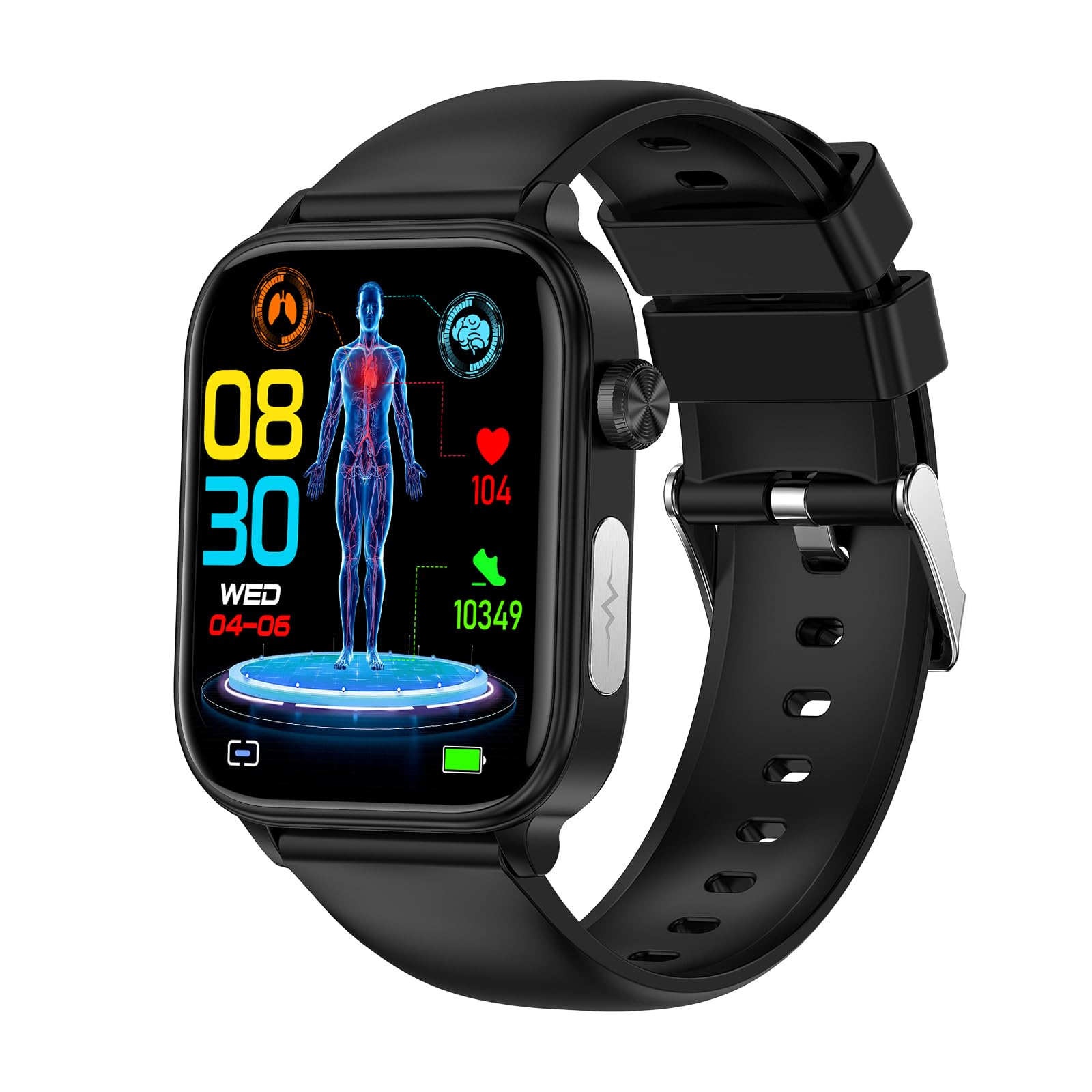 【数量限り】スマートウォッチ 健康管理 SOS iPhone&Android対応 通話機能搭載 LINE/SMS通知 Smart Watch 活動量計 腕時計 超薄型・軽量設計 バンド交換可能 スポーツ対応 多彩な運動モード 300種類以上文字盤 IP68日常防水 メッセージ通知 天気表示 音楽再生対応 多機能スマートウォッチ 男女兼用 (HS、)