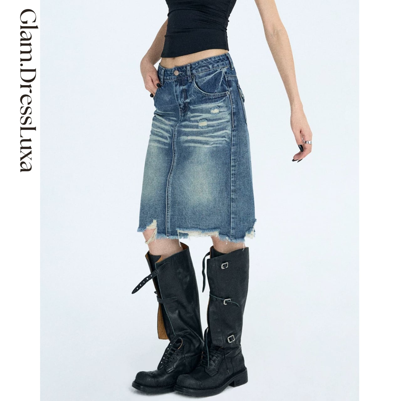 Vintage Fringe デニムスカート_S20