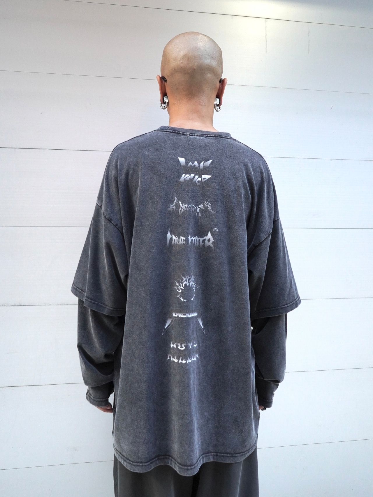 【LOVE KILLER】Graphic various logo layered Long T