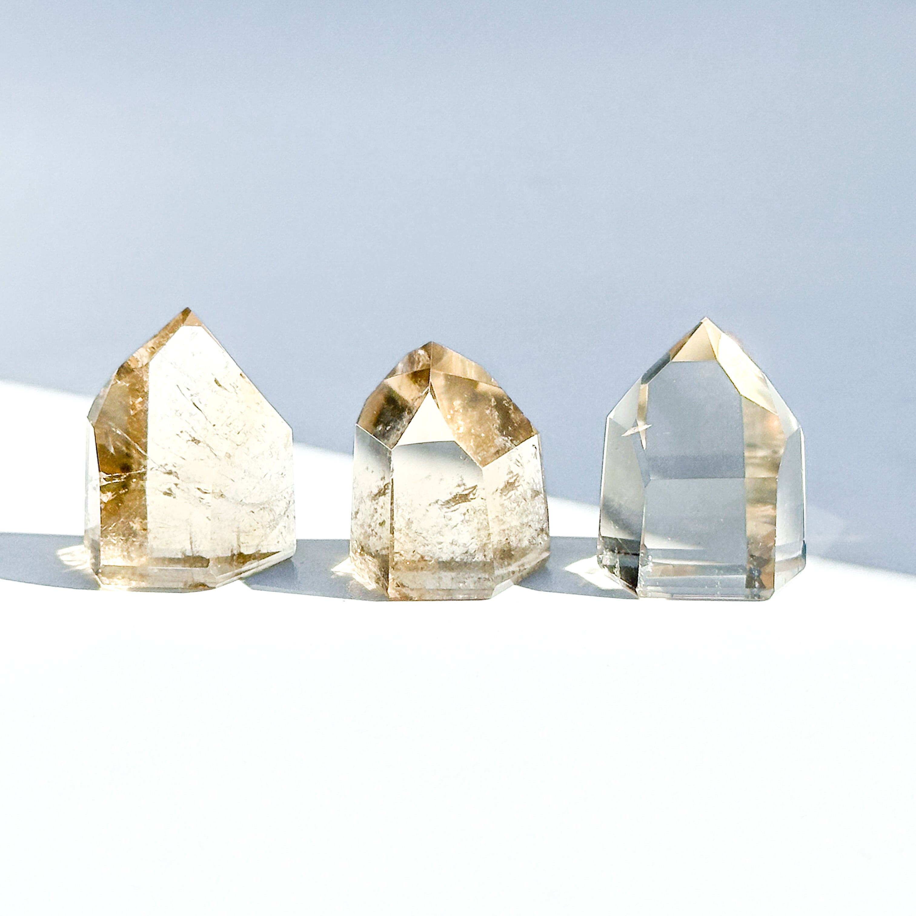 シトリン（黄水晶） タワー3個set 24◇ Citrine ◇ 天然石・鉱物
