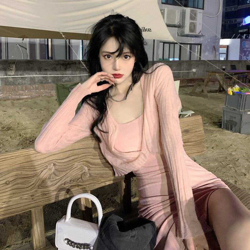 ドレス サマーショートスカート ウェスト ピンク 夏物 ブラックストロベリース15448121723