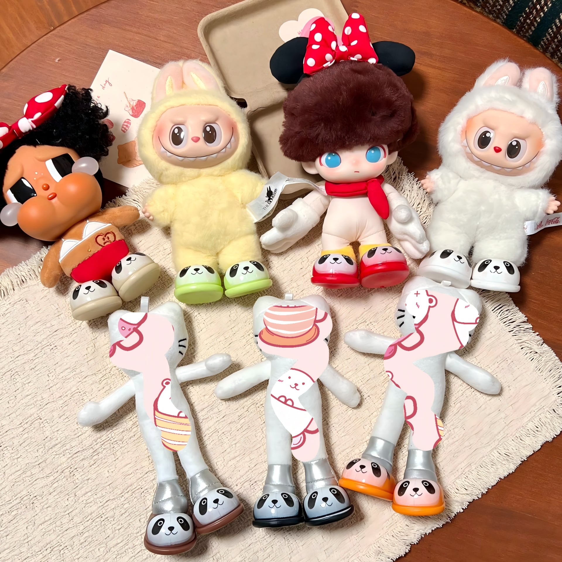 20cm以下ぬいぐるみ用 パンダプリント シューズ 靴 着せ替え小物