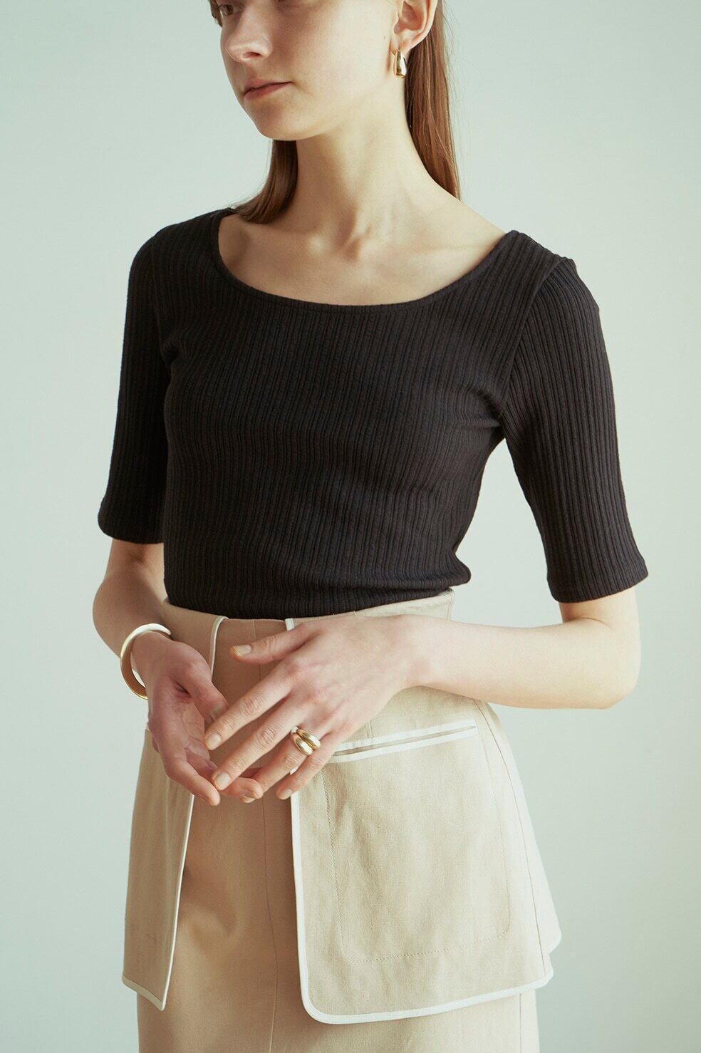 SSCLANE クラネ / RIB DEEP NECK TOPS   TRENTオンラインショップ