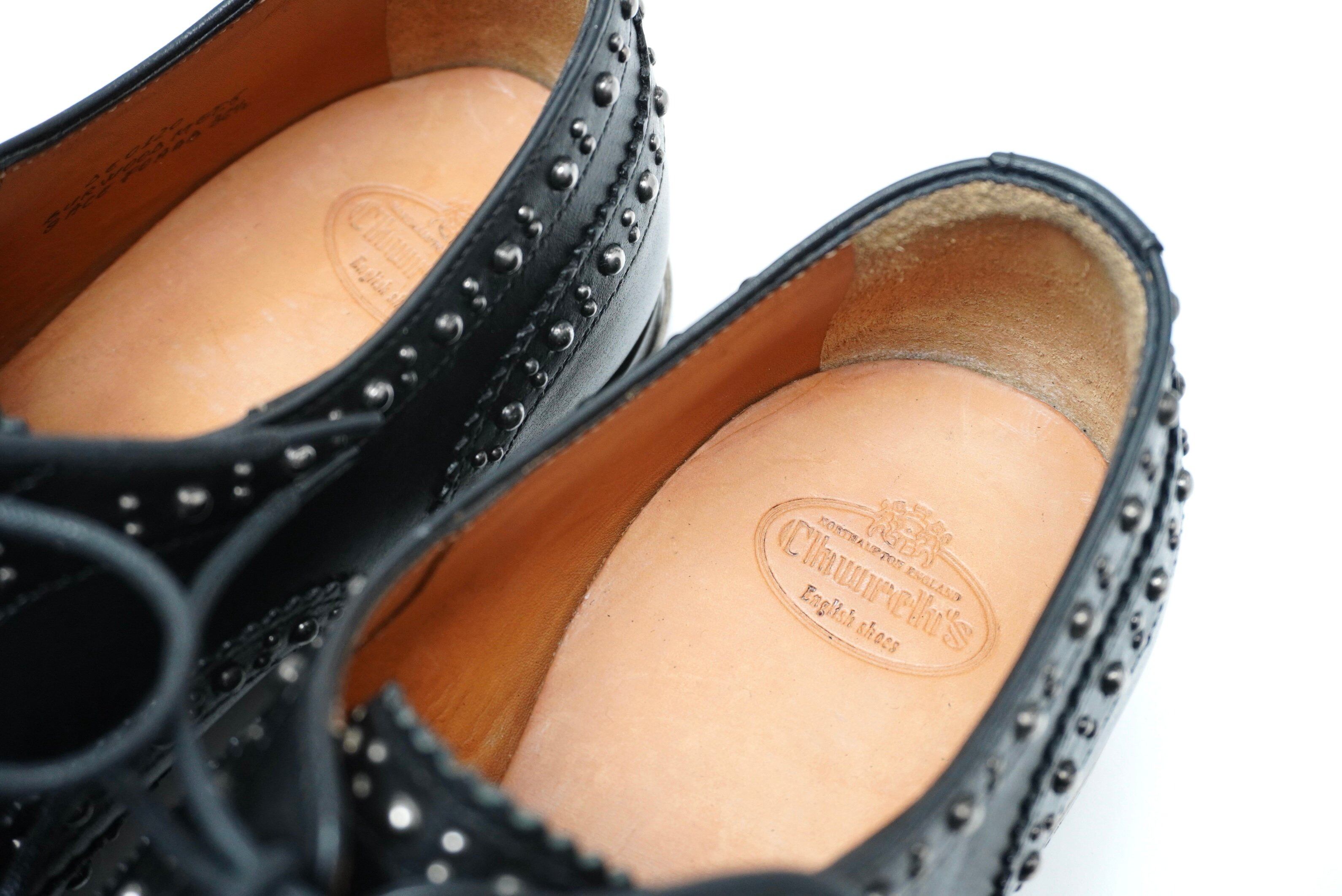 CHURCH'S】Burwood Met Studs F-Brogue BLK Size 36 1/2 (Second Hand