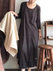 A HOPE HEMP | 単糸天竺《ヘンプ × コットン》 DROP SHOLDER LOOSE OPドロップショルダー ルーズ ワンピース