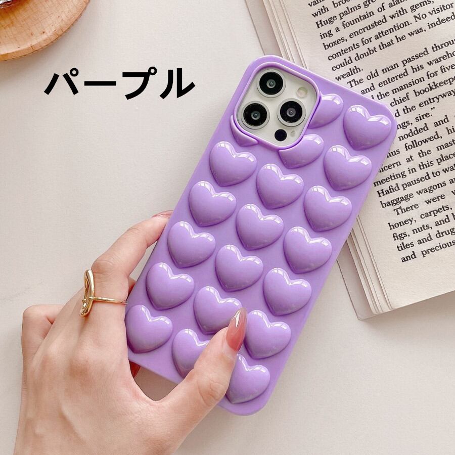 iPhone ケース クリア 立体 ハート iPhone 14 Pro SE2 ケース