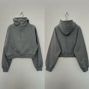 裏起毛ハーフZIPショート丈PK/グレー