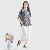 TRUBE リラックスストライプワイドパンツ【M~L】ホワイト