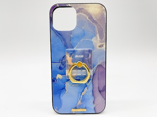 Alcohol Ink Art glass case(purple marble)