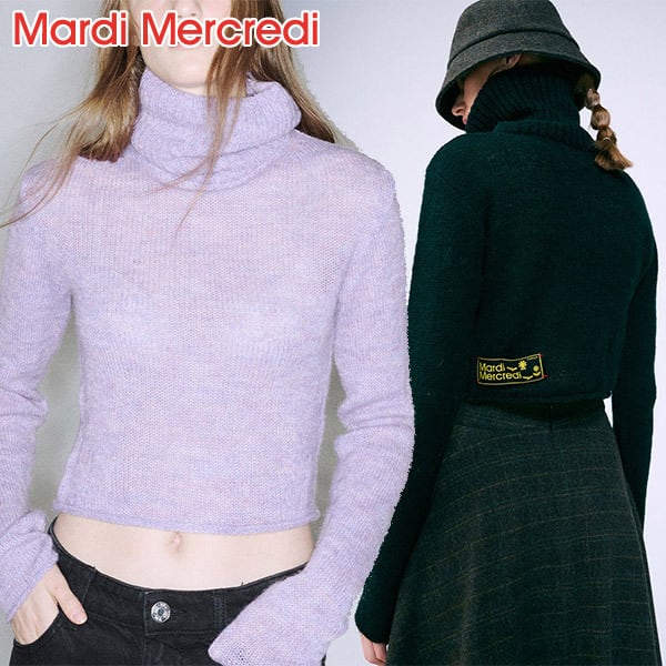 MARDI MERCREDI MOHAIR BLENDED CROPPED TURTLE NECK WM2319 マルディ