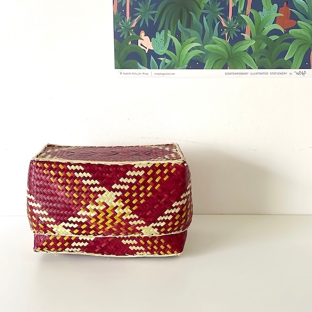 Rectangular colourful basket S w20cm×10.5cm×h14cm