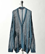 many men many mind loose silhouette mesh knitted cardigan (BLU) M2311050