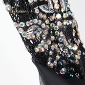 社交ダンス 衣装 白樺ドレス スタンダード ドレス ワンピース 黒 フロート デモ 競技 ダンス パーティ 発表会 上品 高級感 ブラック系 おしゃれ エレガント 美しい ダンス衣装 競技用ドレス 発表会用ドレス ダンスパフォーマンス