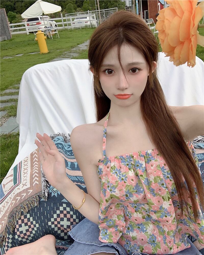 フローラルシフォンレディースサマー 大人ガーリー スウィート キュート カジュアル 夏物 花柄 ブラックストロベリース53684529650