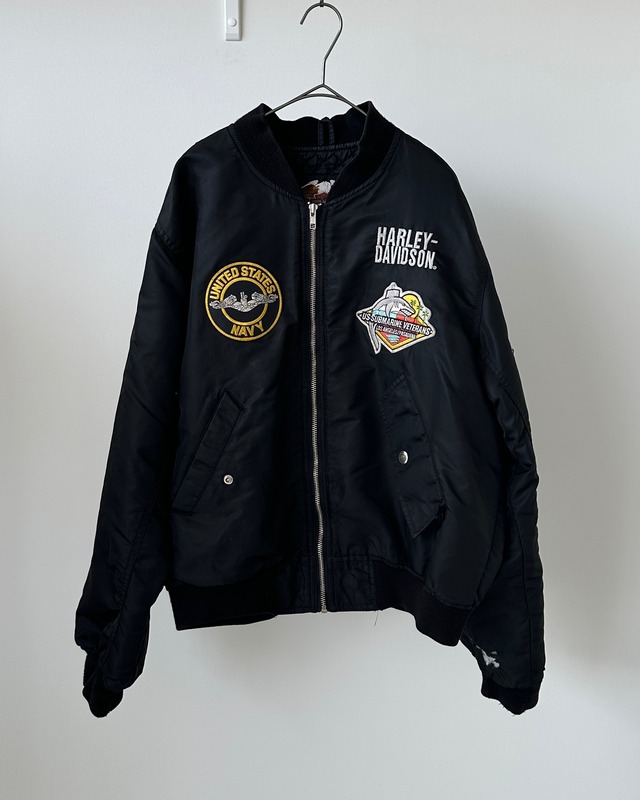 -Harley Davidson- Vintage 00s M MA-1 Jacket