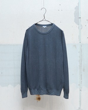 100% cashmere crew neck knitted sweater / Handmade In NEPAL / GREY