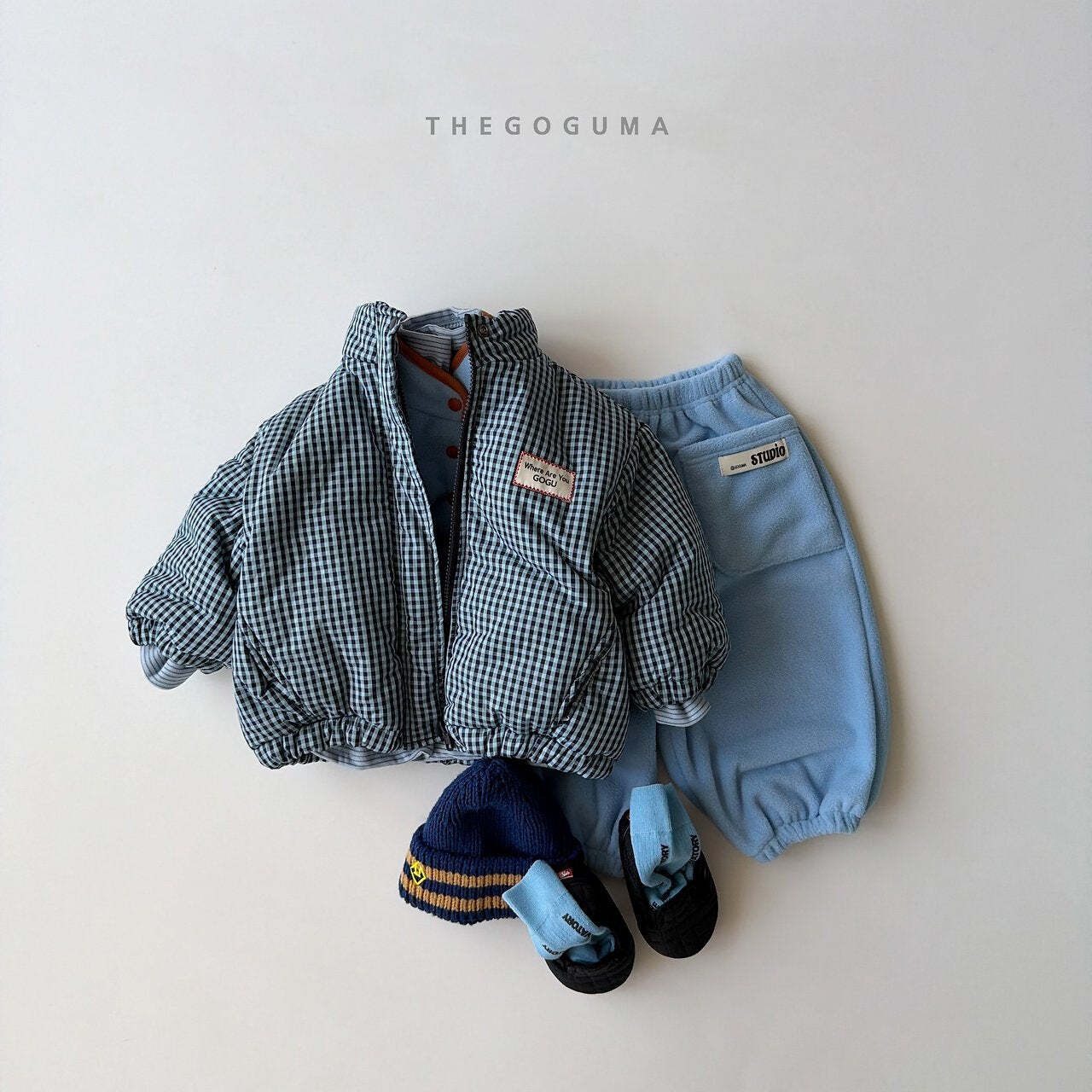 【取寄】THE GOGUMA チェック中綿ジャンパー|冬服|韓国子供服