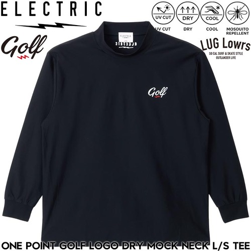 ELECTRIC GOLF エレクトリック ゴルフ ONE POINT GOLF LOGO DRY MOCK NECK L/S TEE - BLACK モックネック ロンT メンズ レディース ゴルフウェア EG26ST12 26SP 日本代理店正規品