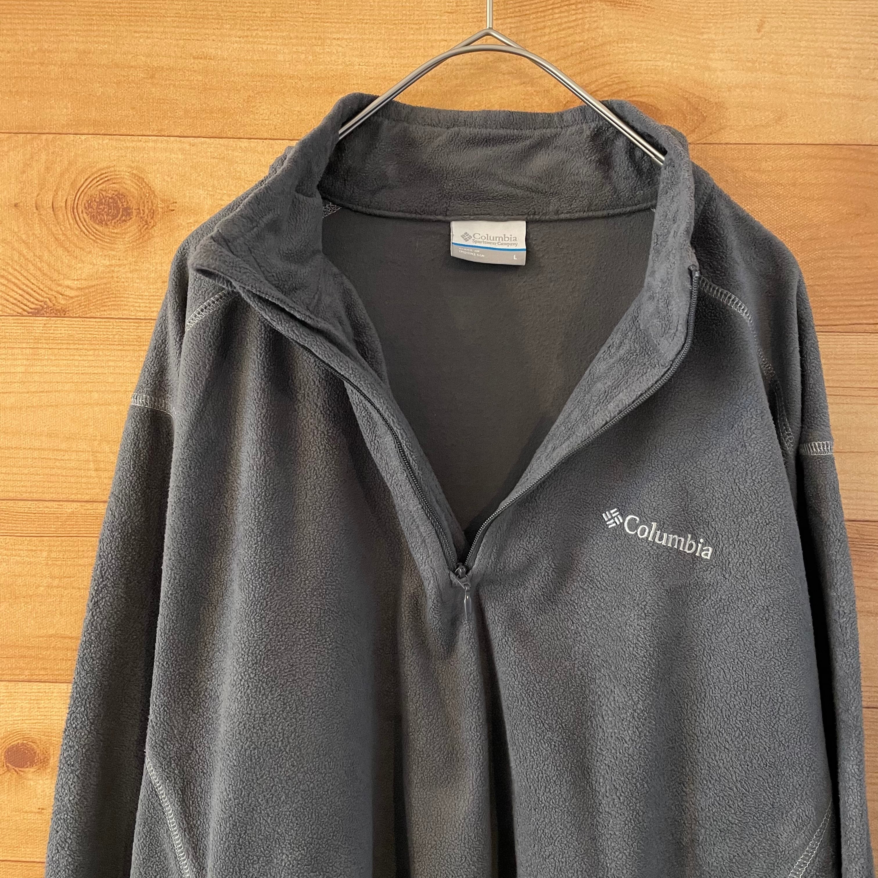 Columbia】ハーフジップ プルオーバー フリース 刺繍ロゴ Lサイズ