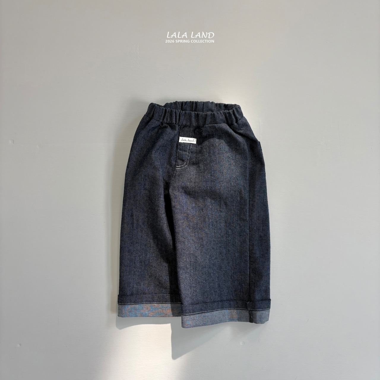 【LALALAND】ロールアップデニムパンツ／インディゴ（80〜130cm） - 1
