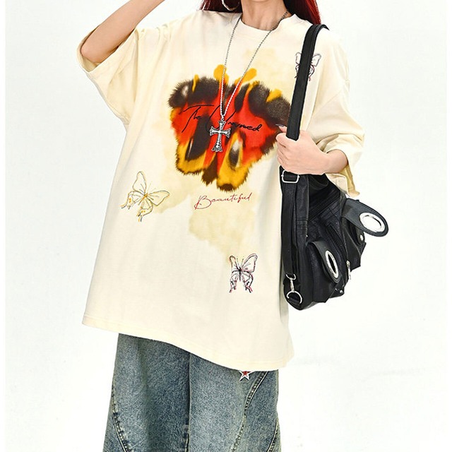 バタフライミックスグラフィックTシャツ
 2col   R01704