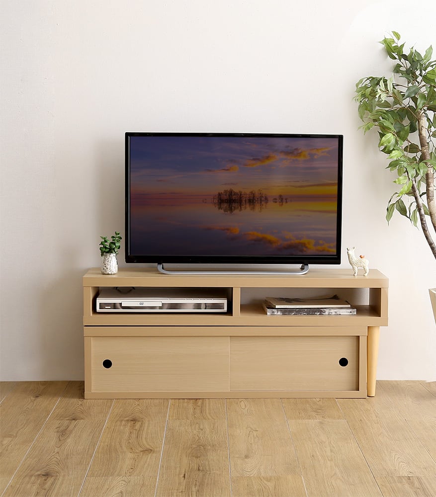 伸縮式テレビ台 引き戸タイプ 完成品 完成品】シンプルな伸縮式テレビ台 引き戸タイプ | TKSKSHOP
