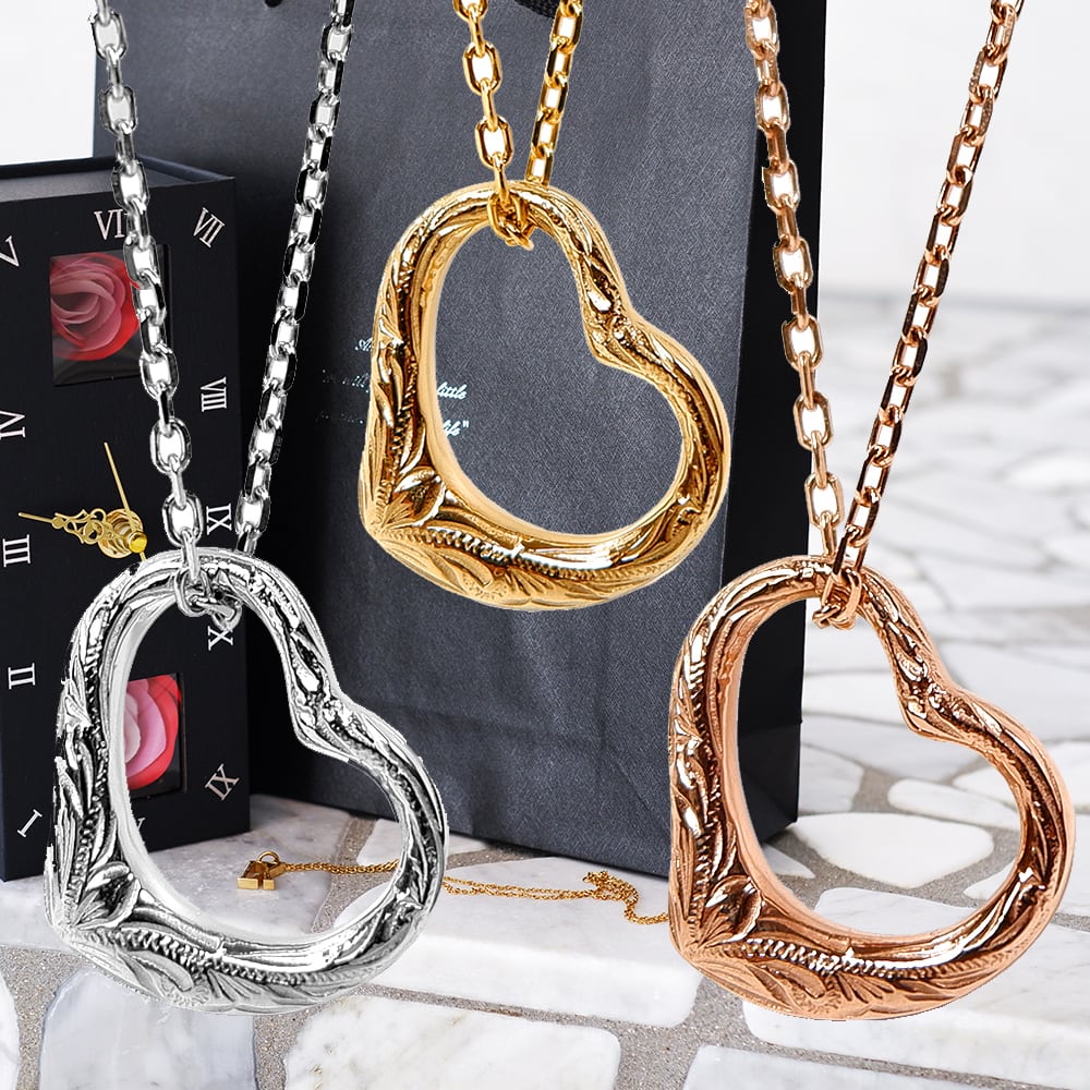 【時計BOX】ハワイアンジュエリー リング オープンハートネックレス gps81258