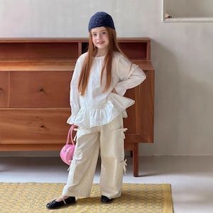 春水玉柄リボン付きボトムス