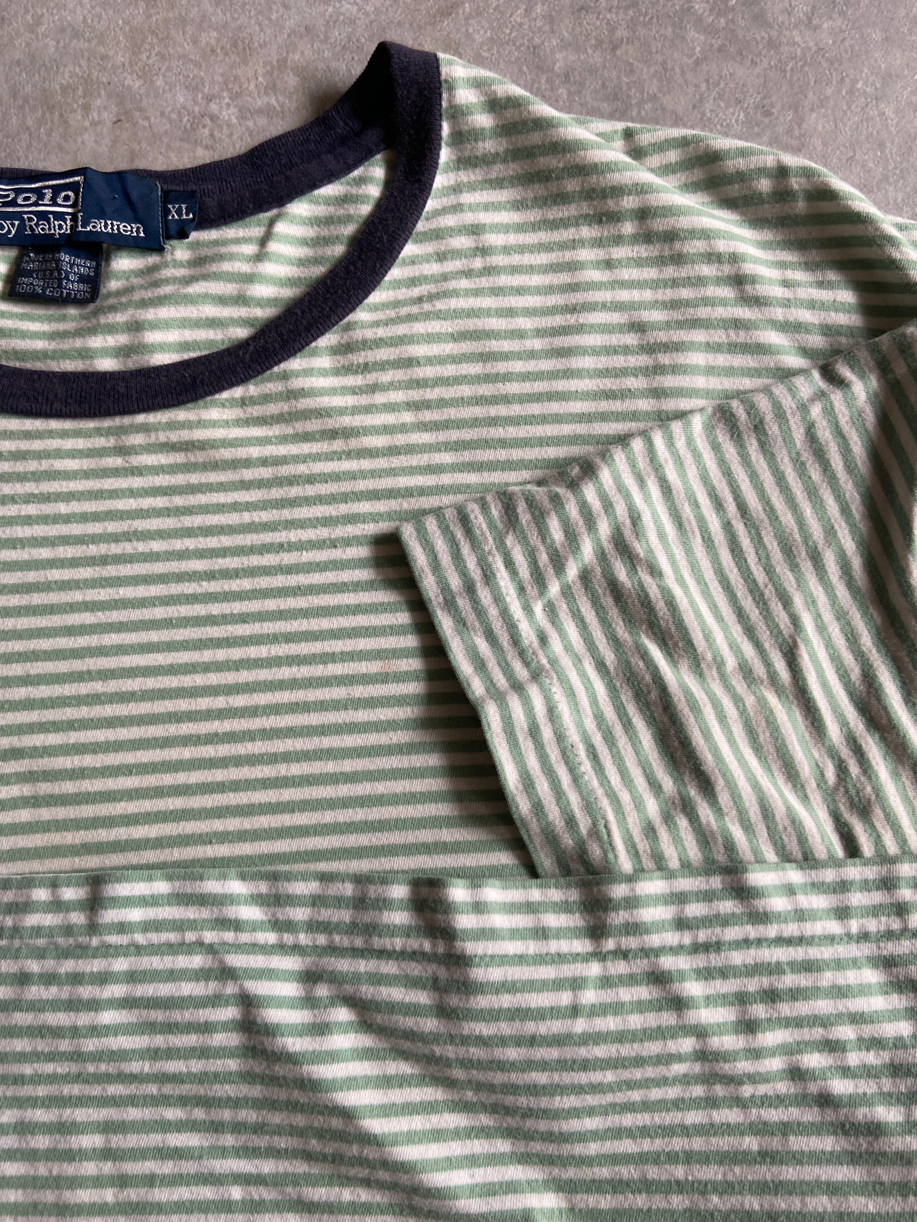 1990s Polo by Ralph Lauren Border Tee XL Made in USA G971