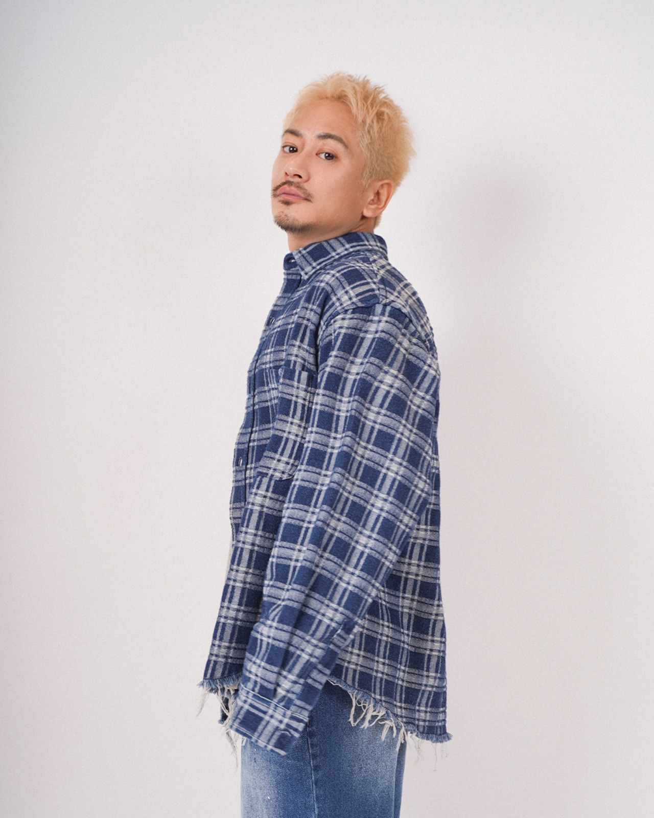 【#Re:room】CHECK DENIM SHIRTS JACKET［REJ148］