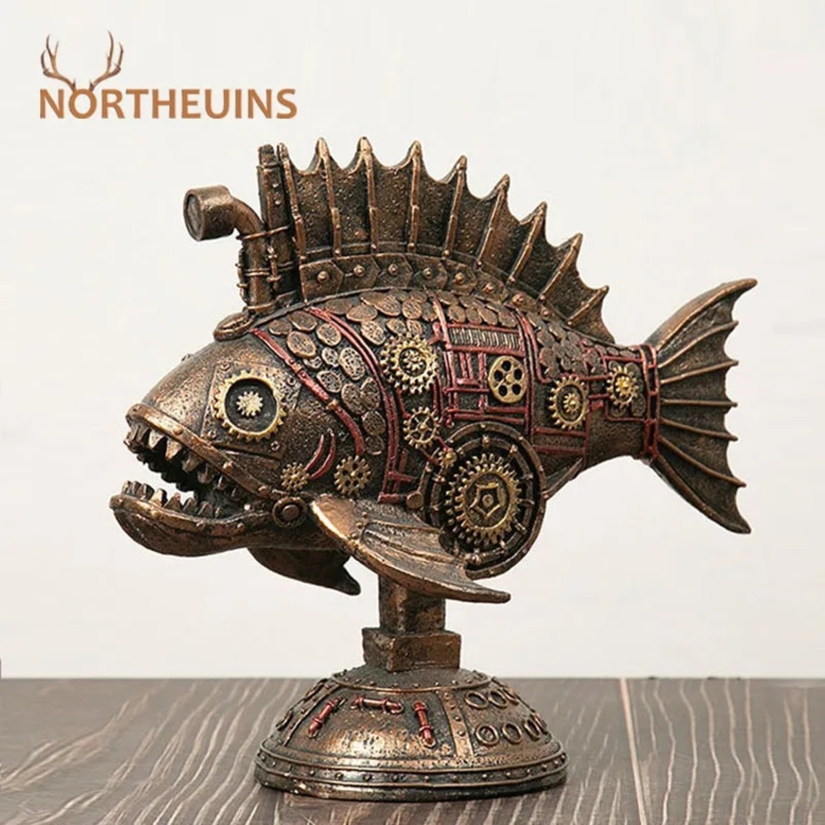 ハンドメイド　39cmピラルク 魚フィギュア　　レプリカ　古代魚　置物　オブジェ ハンドメイド39cmピラルク 魚フィギュアレプリカ古代魚置物オブジェ