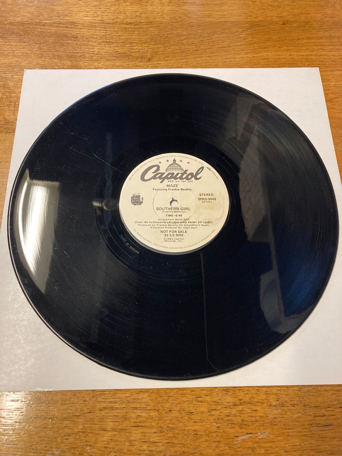 Maze Featuring Frankie Beverly/Southern Girl ミソベースレコード