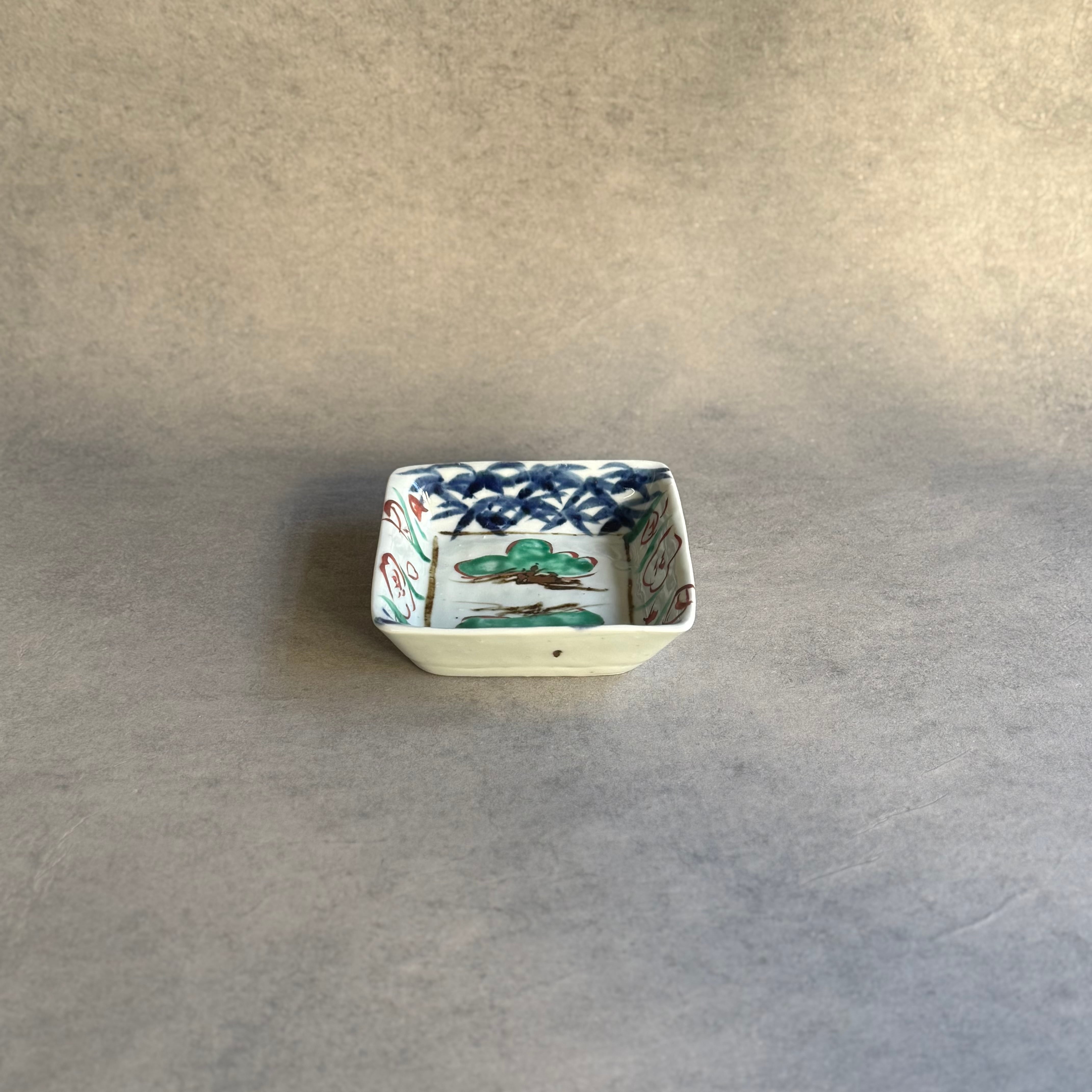 中尾万作 松竹梅角皿