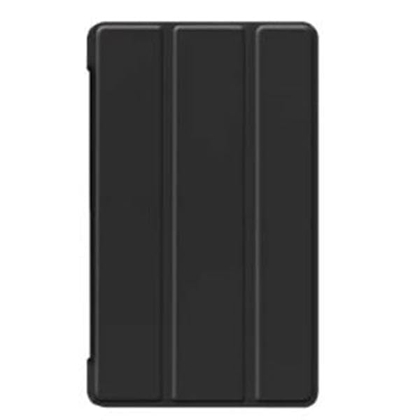 ラッキーズ雑貨店 HUAWEI docomo dtab Compact d-02K 3つ折りPUレザースマートケース ブラック 【保護フィルム&タッチペン付き】 超スリム スタンド 半透明フロスト バックカバー おしゃれ 薄型 軽量 31530-9 【1ヶ月間返品交換可】