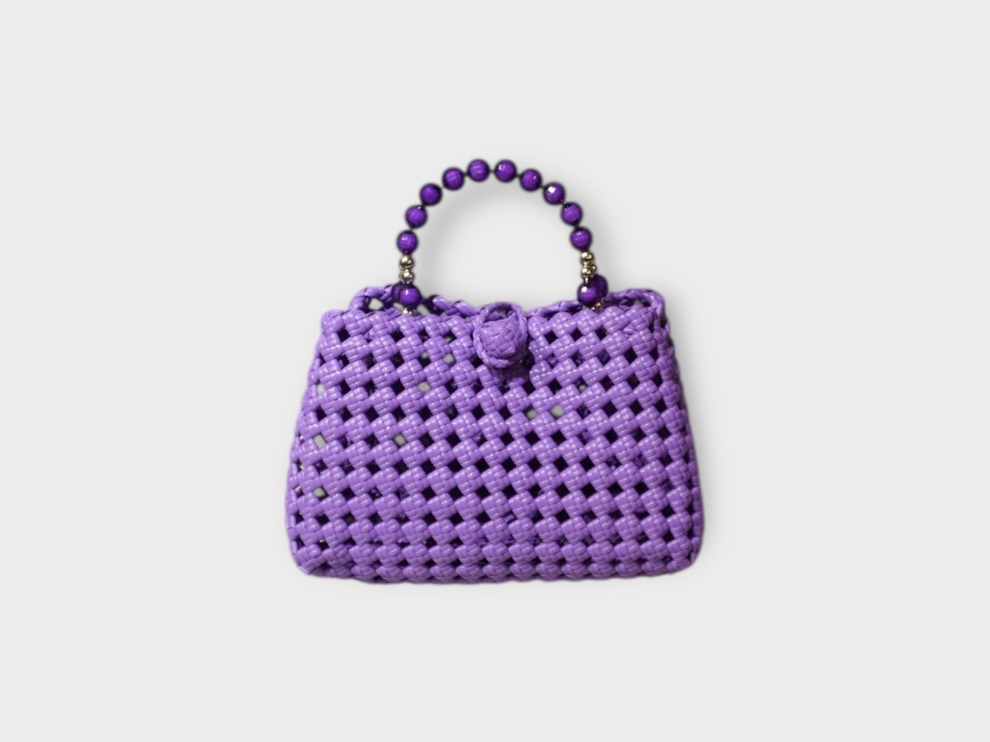 POCOPOCO Beads Handle Bag (S細ヒモ) 金具あり - Lavender Purple