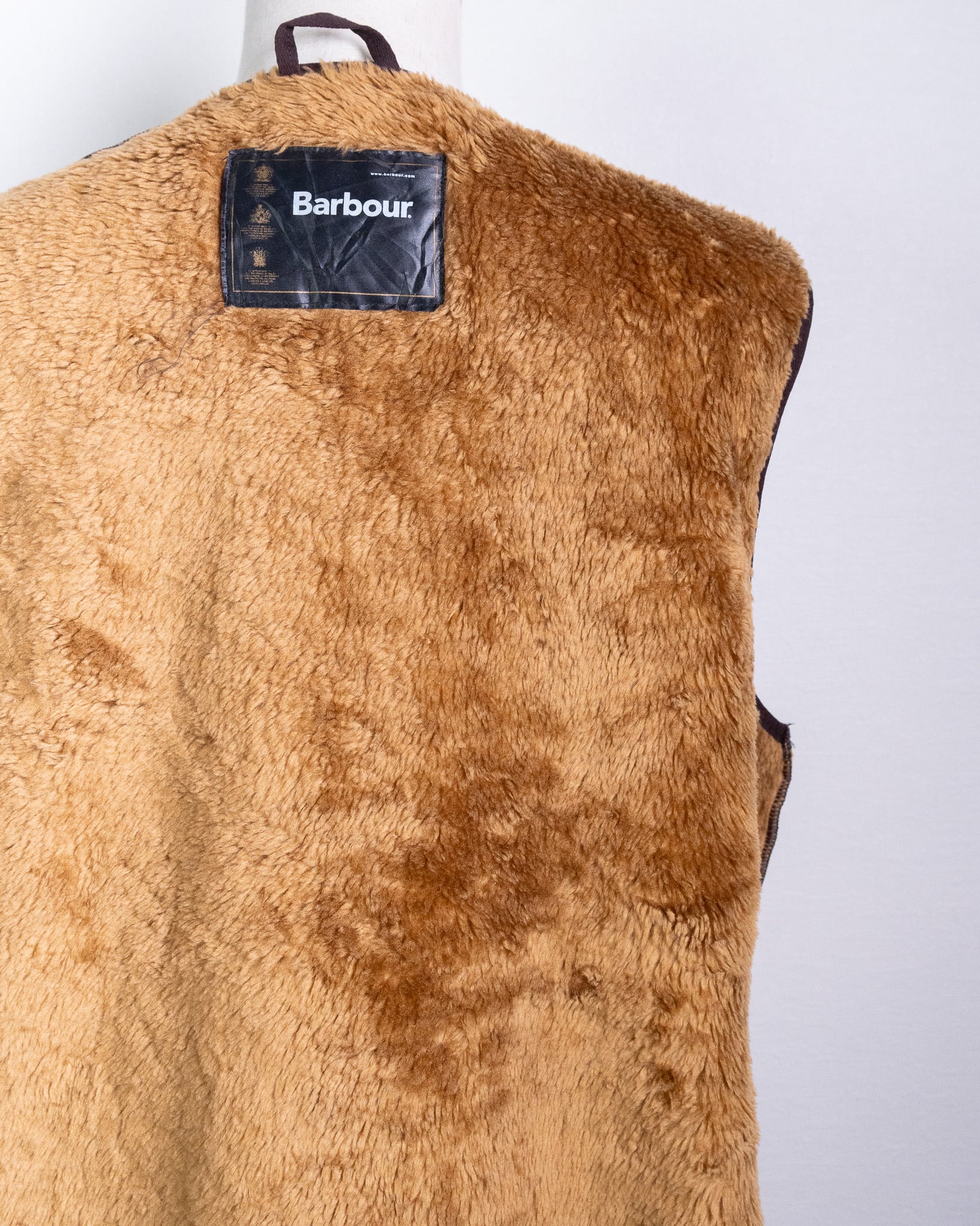 Barbour 3warrant Front Zipper Pile Linner Vest 