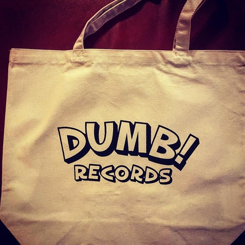 DUMB RECORDS/LOGO入りトートバック 白