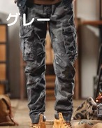 Camouflage Pattern Tapered Silhouette Jogger Pants ◇4color H0780
