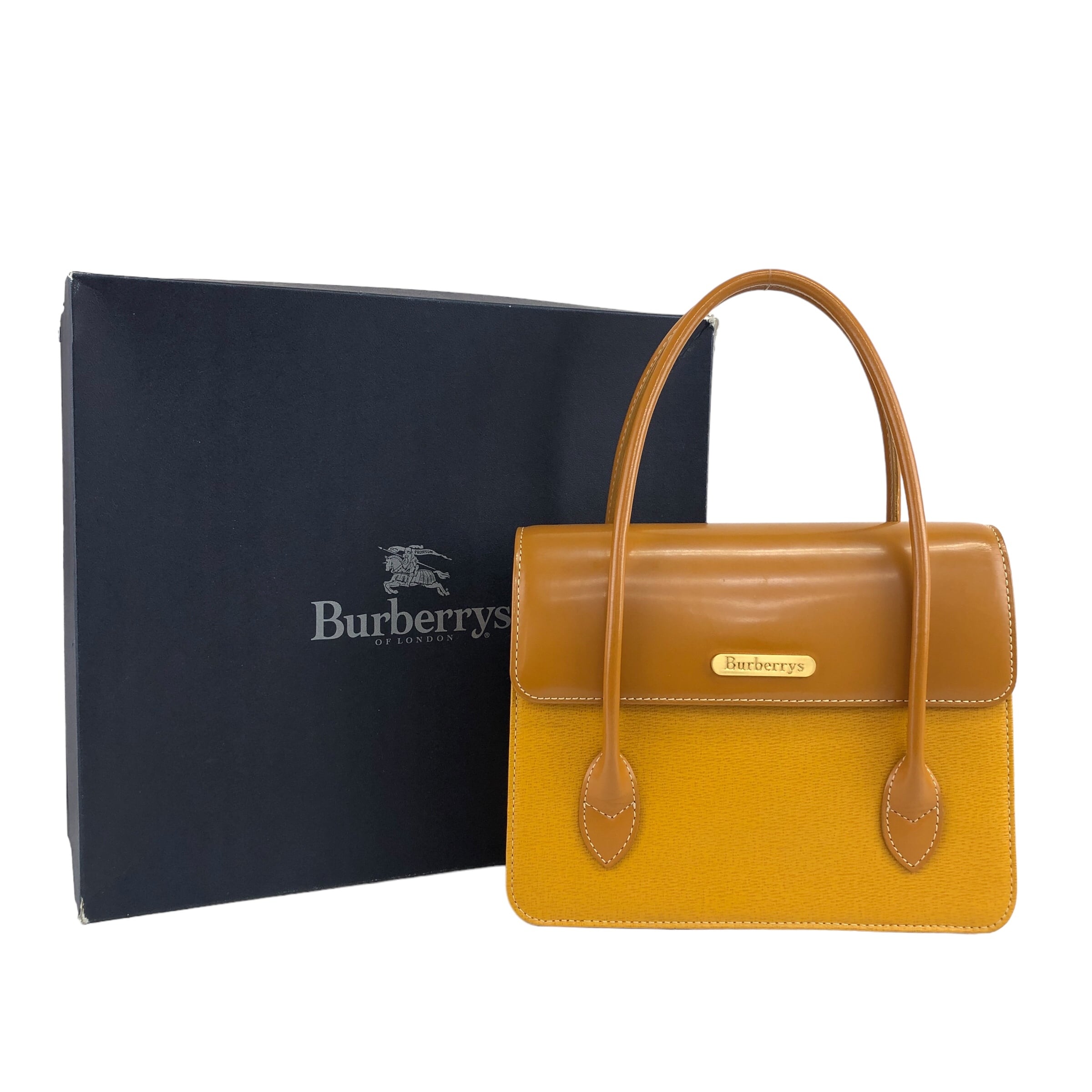 BURBERRY バーバリー ハンドバッグ キャメル ロゴ レザー BURBERRY バーバリー ハンドバッグ キャメル ロゴ レザー